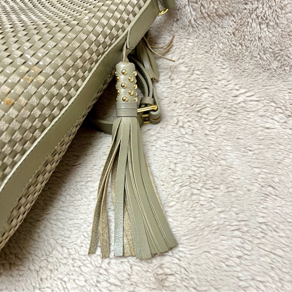 RARE YSL Vintage Woven Taupe Shoulder Bag Full Inclusion - Picture 11 of 15